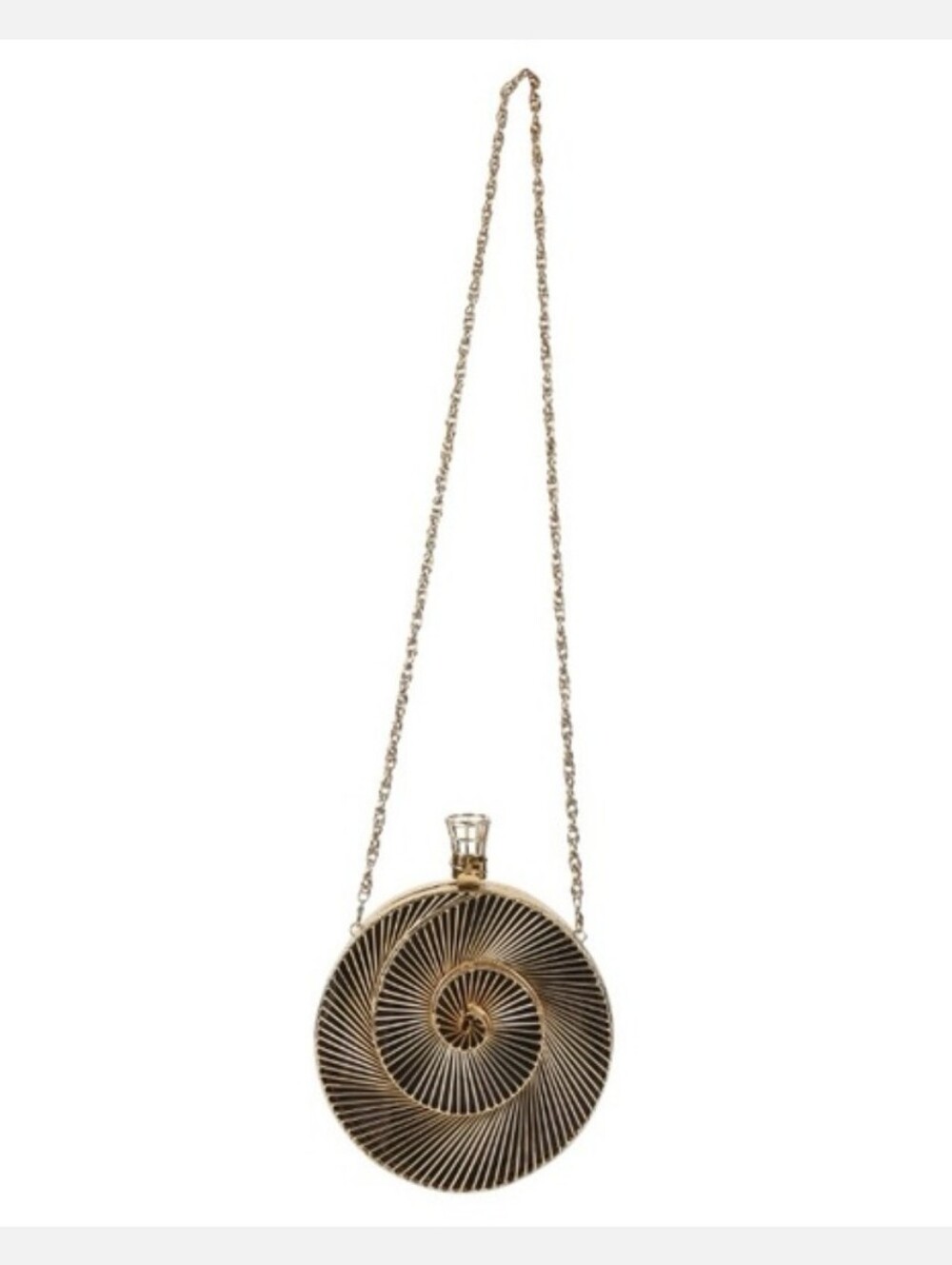 Ramla | Tourbillon Round Brass Metal Casting Clutch Shoulder Purse - Picture 3 of 16